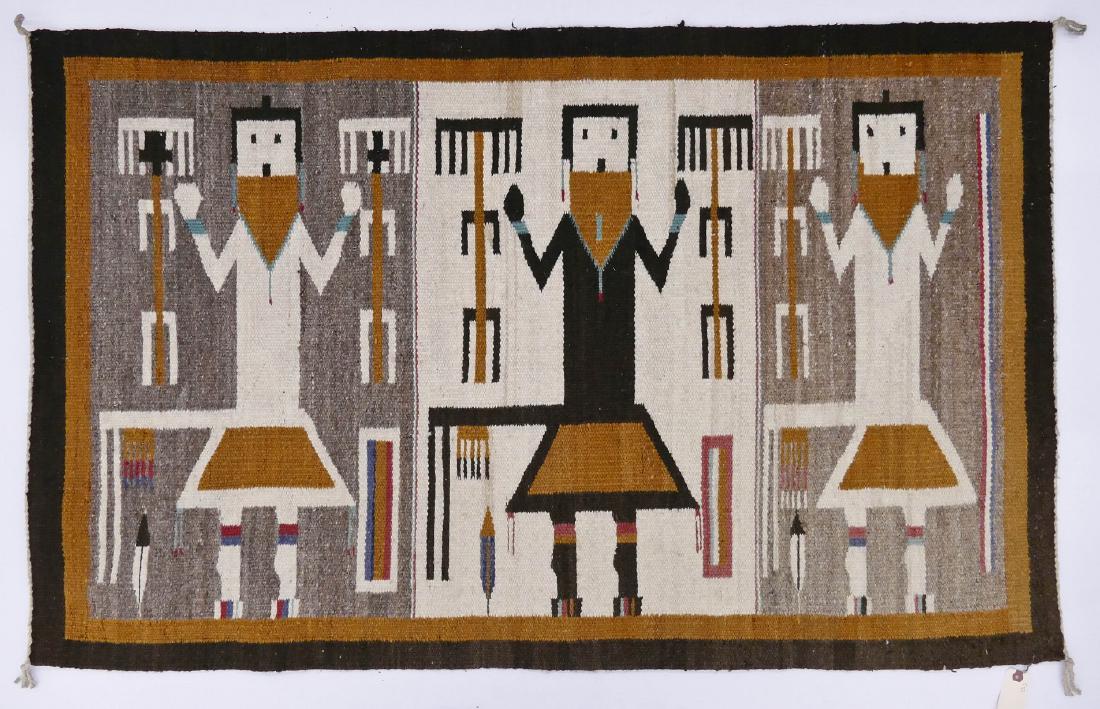 2pc Navajo Yeh Wool Rugs. Includes a polychrome rug (1 of 2)
