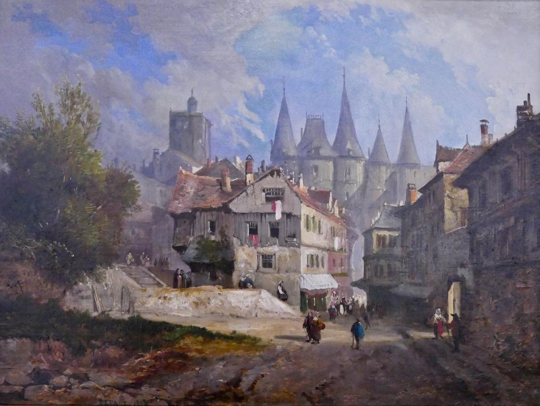 Alexandre DeFaux (1826-1900 French) French Town Scene (1 of 4)