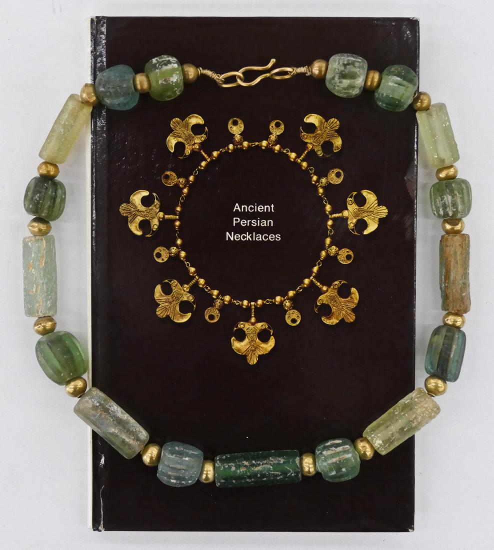 Ancient Persian Gold & Glass Bead Necklace 19''. A (1 of 5)