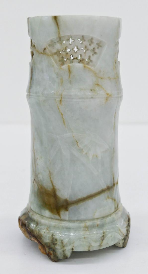Fine Chinese Jadeite Carved Brush Pot 7''x3.75''. A (1 of 8)