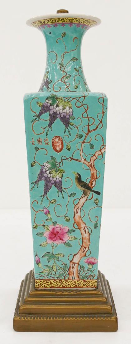 Chinese Dayazhai Porcelain Vase Lamp Base 16''x5''. A (1 of 3)