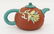 Chinese Enameled Melon Form Yixing Teapot 4''x7.5''. - 2