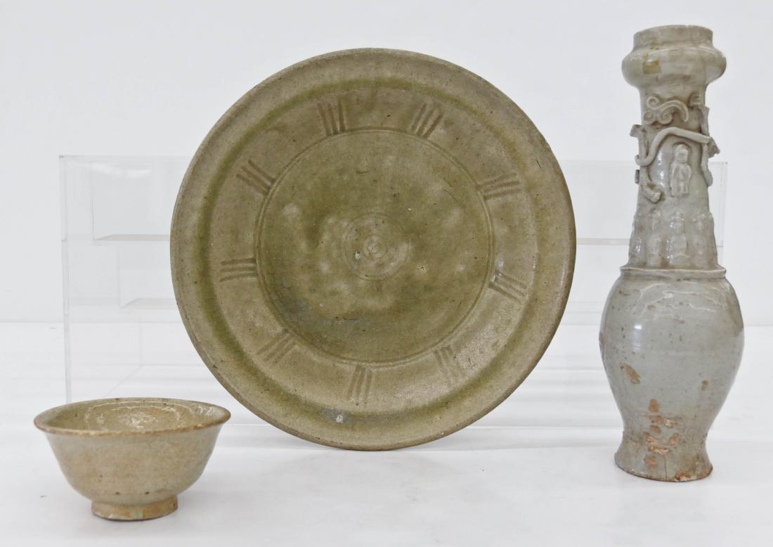 3pc Ancient Asian Porcelain Articles. Includes a Song (1 of 2)