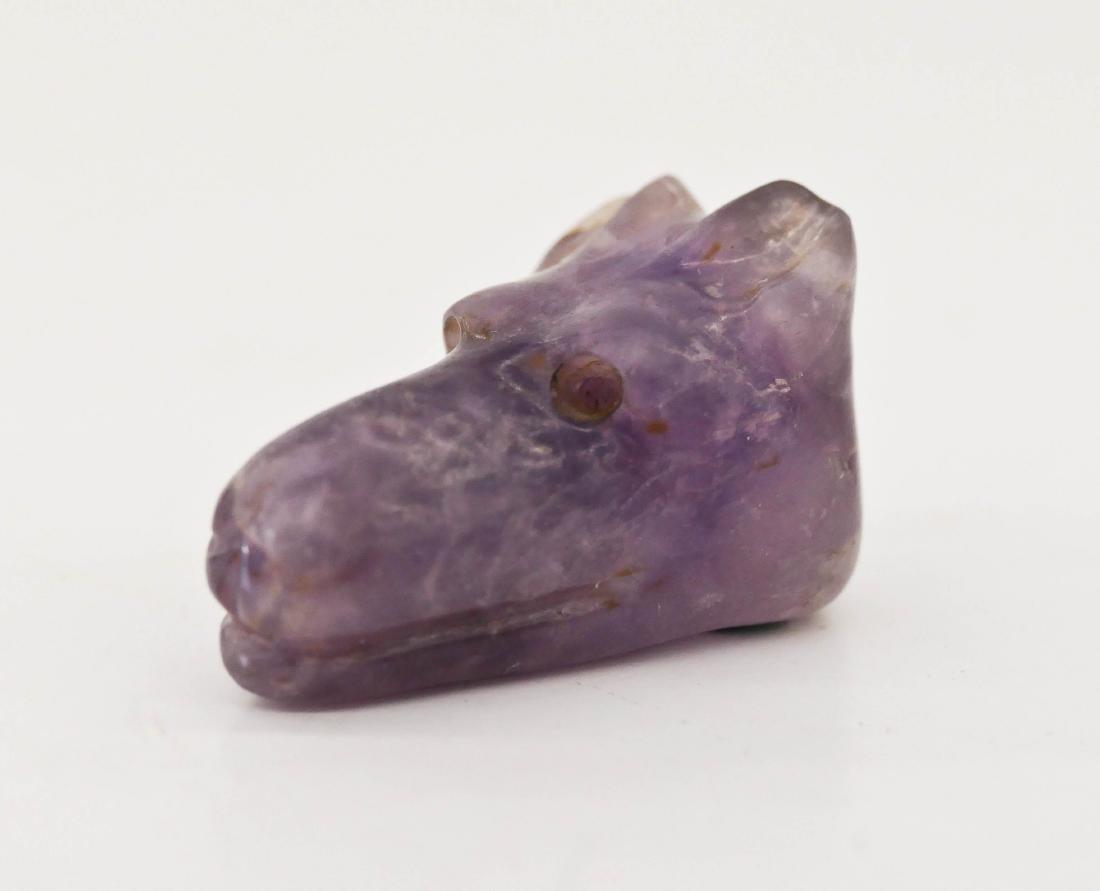 Olmec Amethyst Jaguar Head Carving 1''x1.5''. Figural (1 of 4)