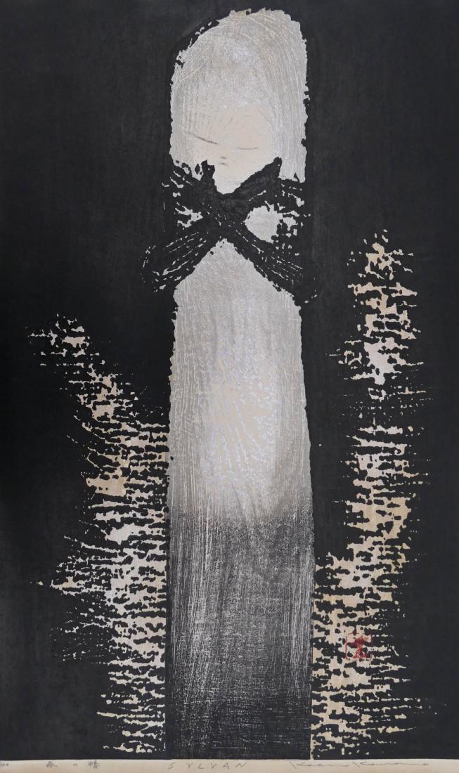 2pc Kaoru Kawano Japanese Woodblock Prints. Includes (1 of 3)