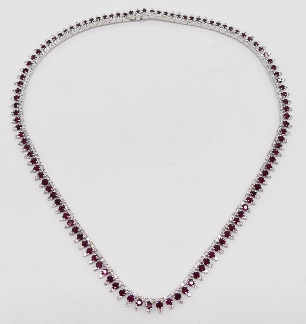 Lady's 18k Diamond & Ruby Necklace 17''x.25''. (1 of 5)