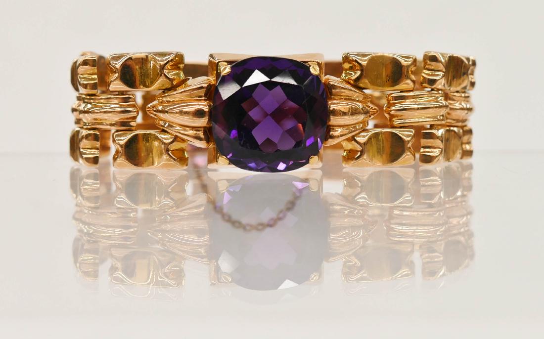 Lady's 20ct Amethyst 18k Rose Gold Bracelet 7''x.75''. (1 of 4)