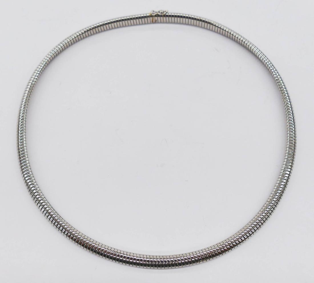 Platinum Omega Necklace 16''. Snake link chain necklace (1 of 2)