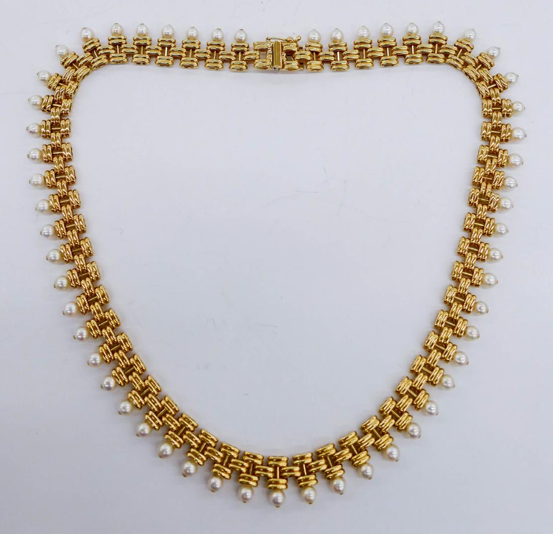 Fope Italian 18k Pearl Necklace 17''x.5''. Lady's (1 of 4)