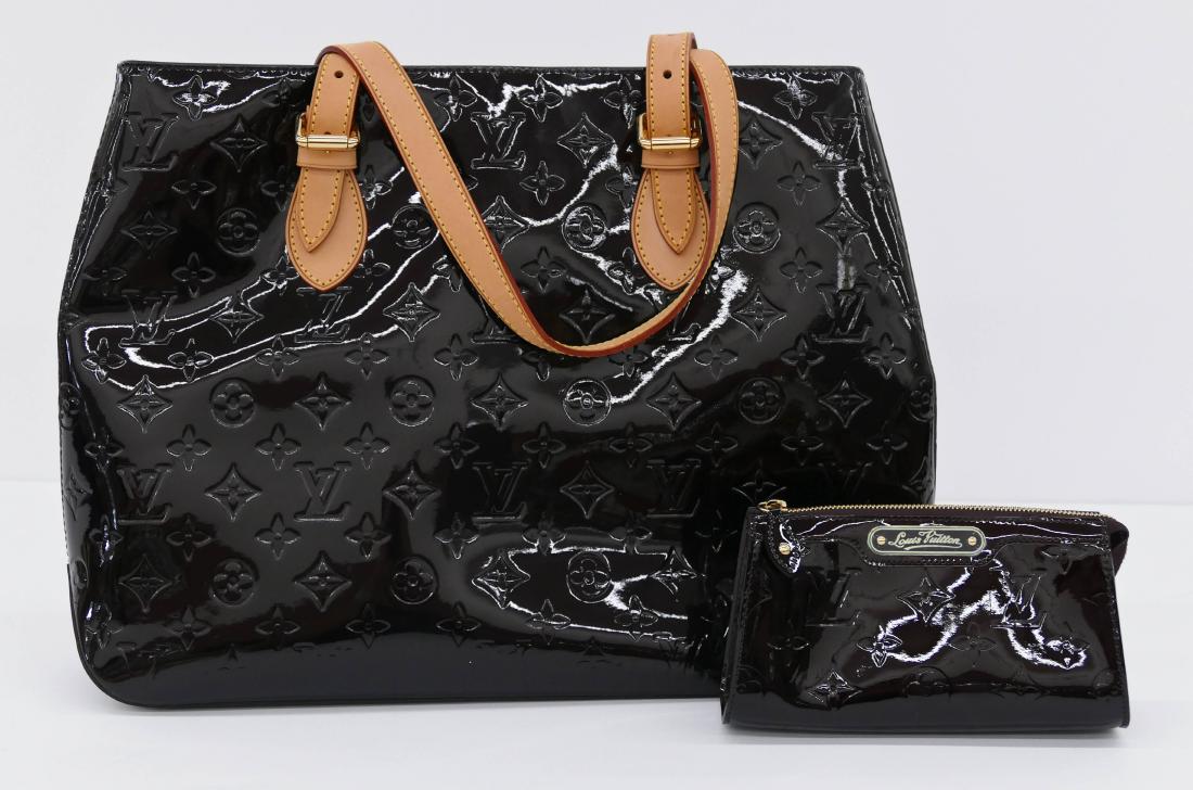 2pc Louis Vuitton Cuir Verni Brentwood Amarante Handbag (1 of 3)