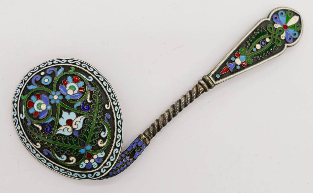 Russian Silver & Enameled Cream Spoon by Ivan (1 of 3)