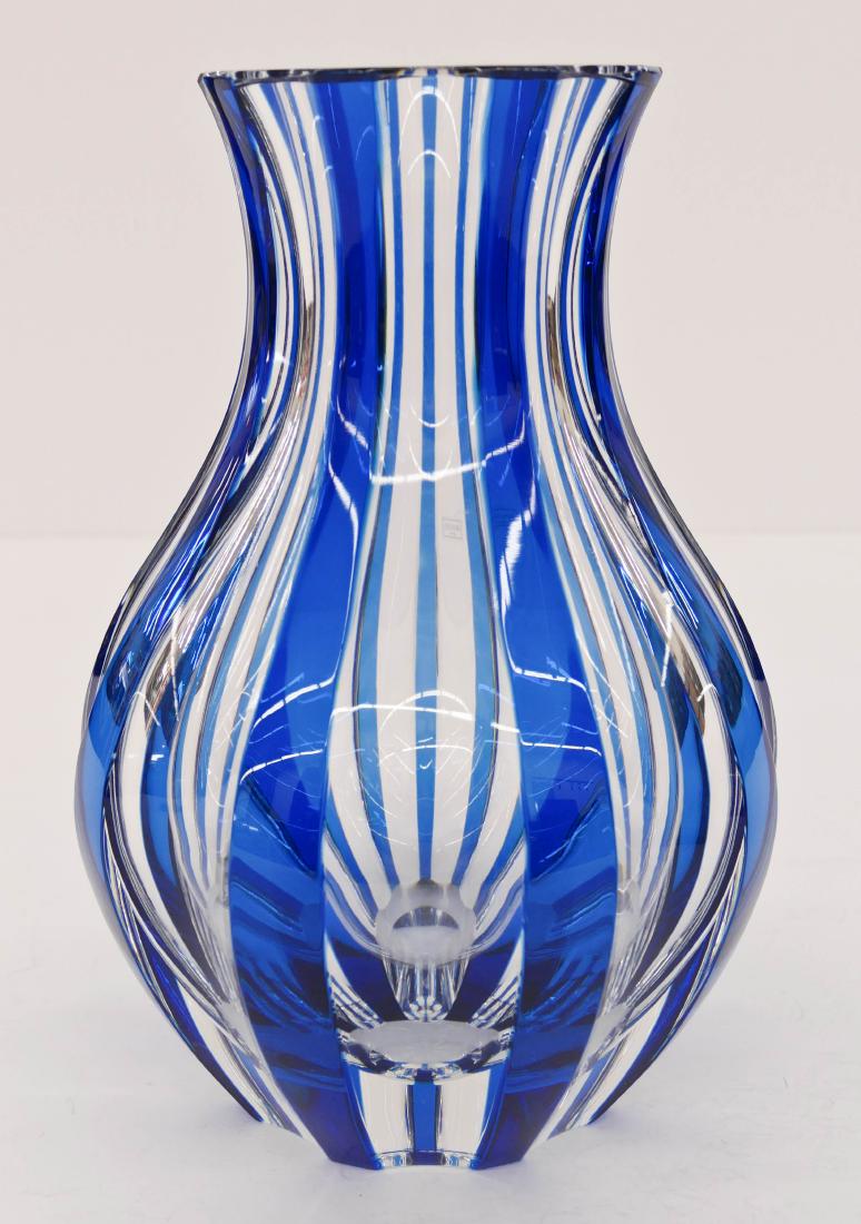 Saint Louis French Cobalt Cut to Clear Glass Vase (1 of 3)