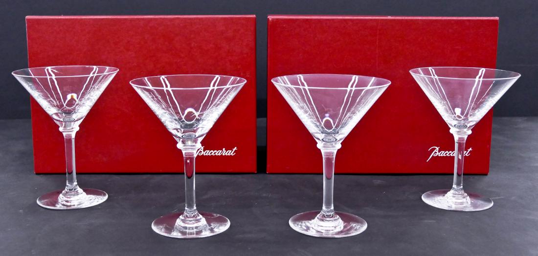 Set 4 Baccarat Crystal Martini Glasses 6''x4.5'' Each. (1 of 2)
