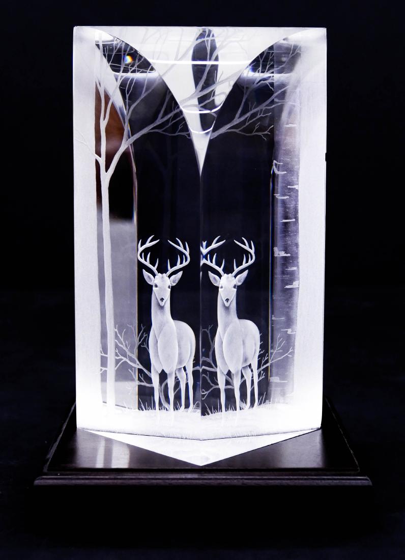 Steuben ''Elusive Buck'' 0503 Etched Crystal Glass (1 of 8)