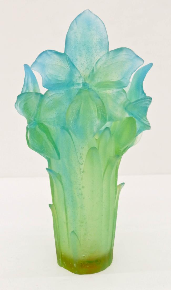Daum ''Amaryllis'' Pate de Verre Art Glass Vase (1 of 5)