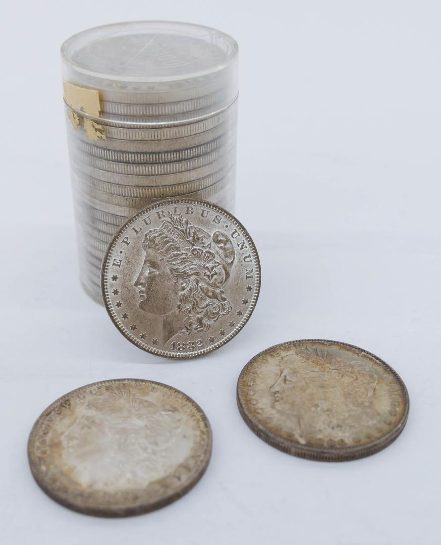 23pc US 1880's Morgan Silver Dollars. Includes (21) (1 of 2)