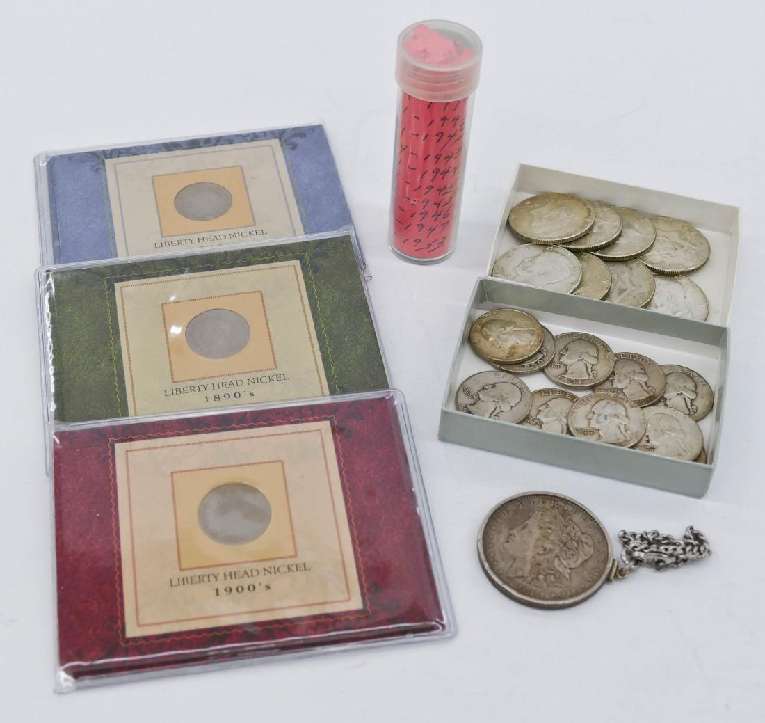 63pc US Assorted Vintage Coins. Includes a 1921 morgan (1 of 2)