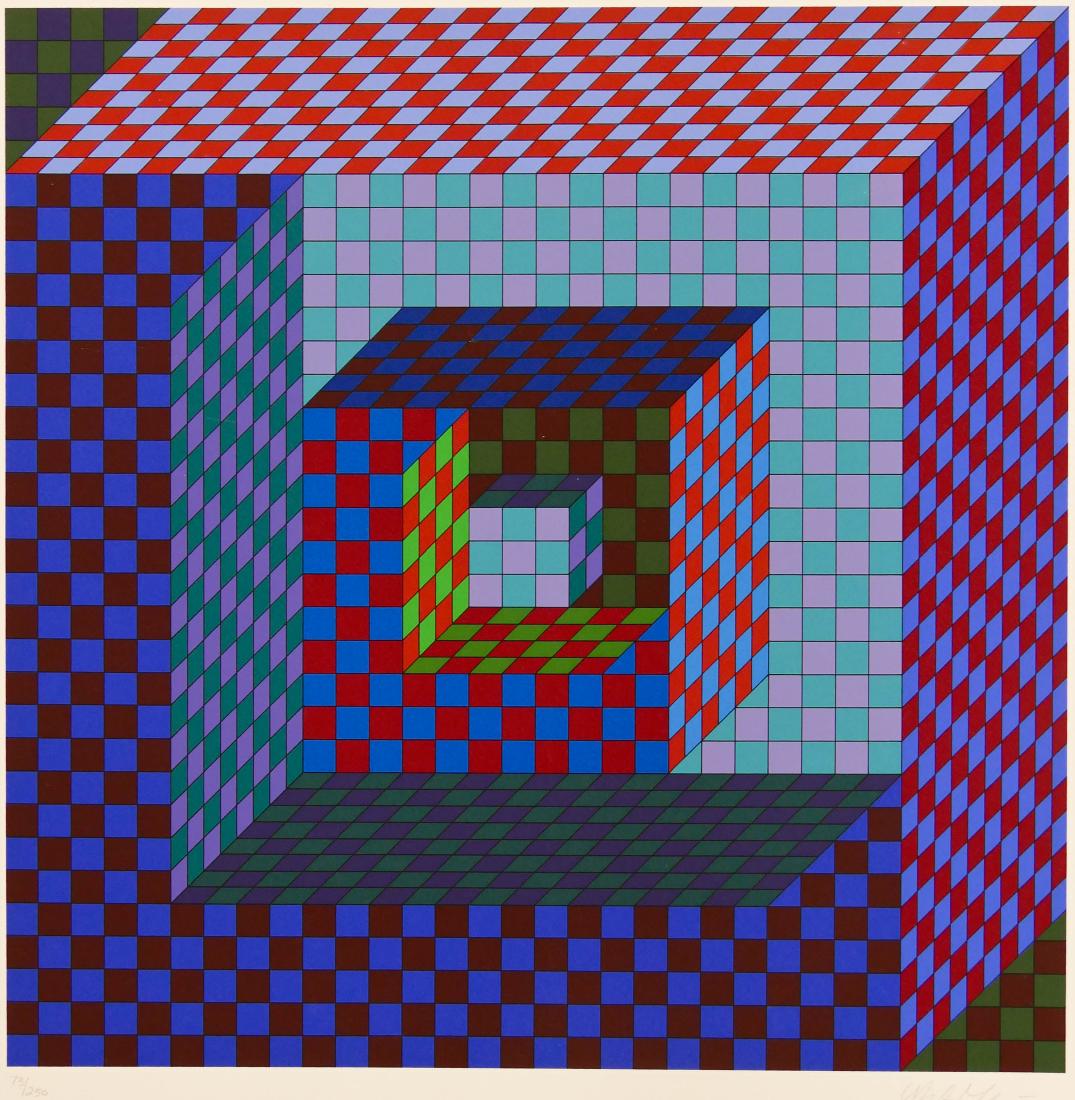 Victor Vasarely (1906-1997 Hungarian) Untitled Cubes (1 of 3)