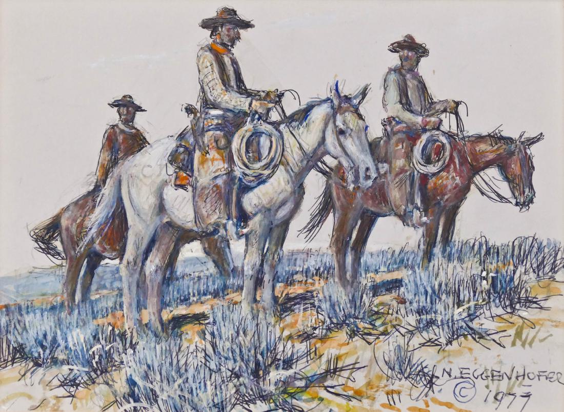 Nick Eggenhofer (1897-1985 Wyoming) Cowboys on (1 of 2)