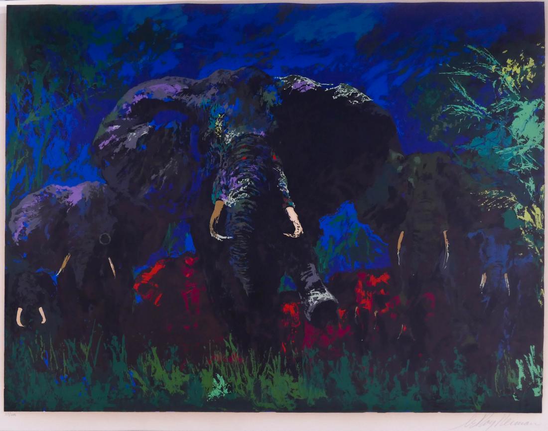 LeRoy Neiman ''Elephant Stampede'' 1976 Silkscreen in (1 of 4)