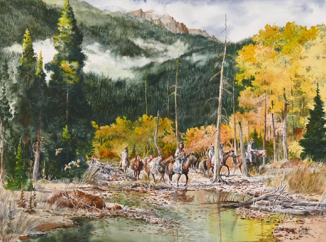 Jim Powell (20th Cent. Texas) Indians on Horseback (1 of 2)