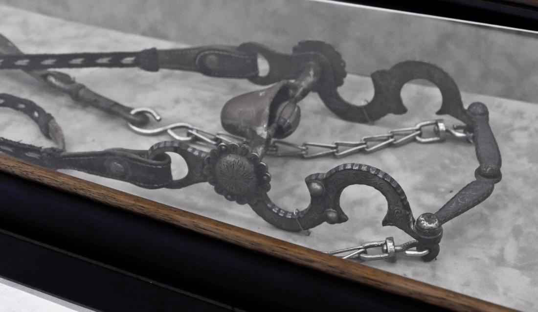 Antique Silvered Horse Bit in Shadowbox Display Frame (1 of 5)