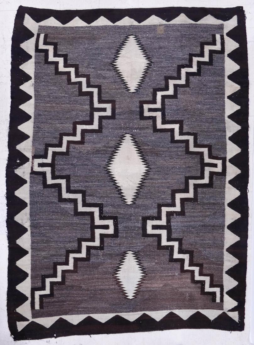 Vintage Navajo Large Wool Rug 8'6''x5'6''. Brown and (1 of 3)