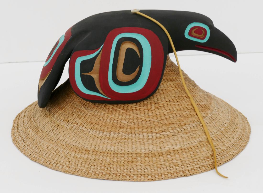 Clarence Peele Jr. (21st Cent. Haida) Cedar Raven Hat 8 (1 of 3)
