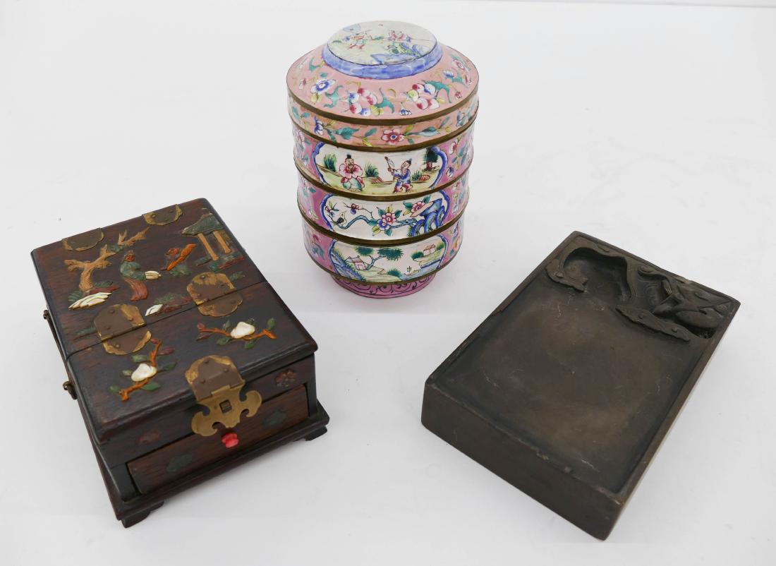 3pc Chinese Table Articles. Includes a carved dragon (1 of 3)