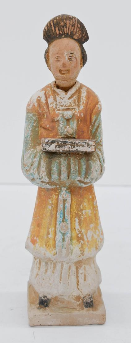 Chinese Ming Attendant Ceramic Figure 11.25''x3''. (1 of 2)