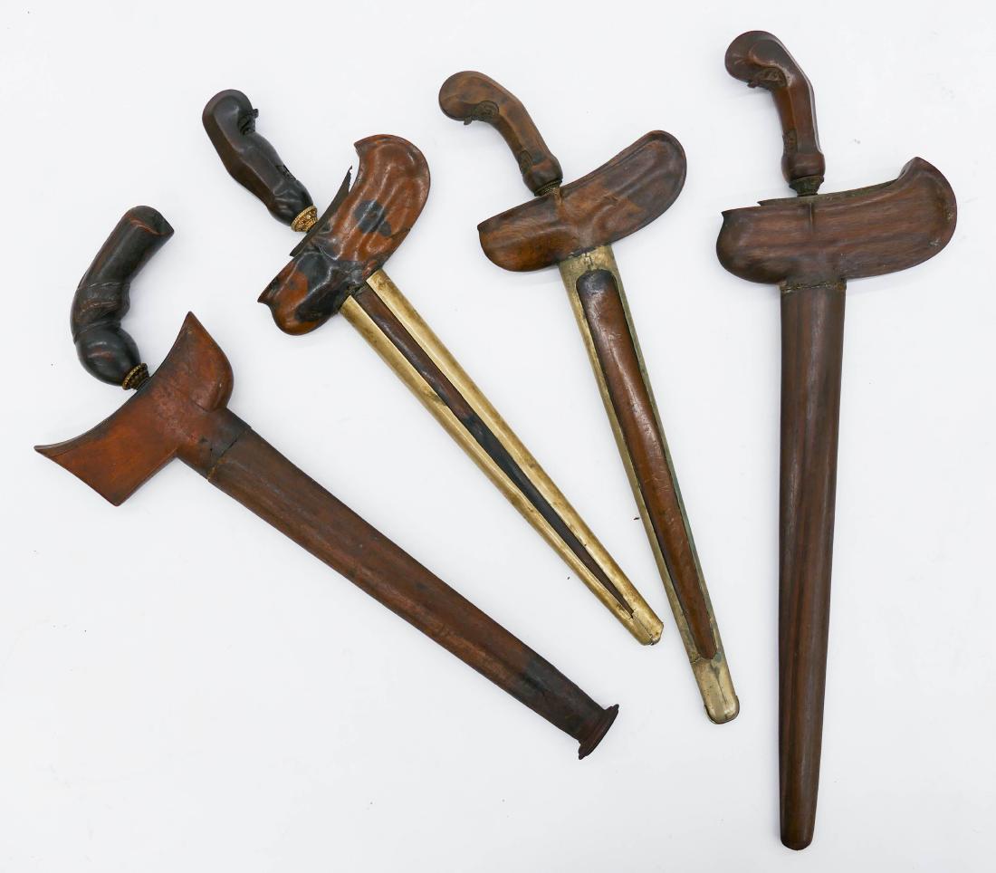 4pc Indonesian Kris Daggers with Scabbards 18'' to (1 of 3)