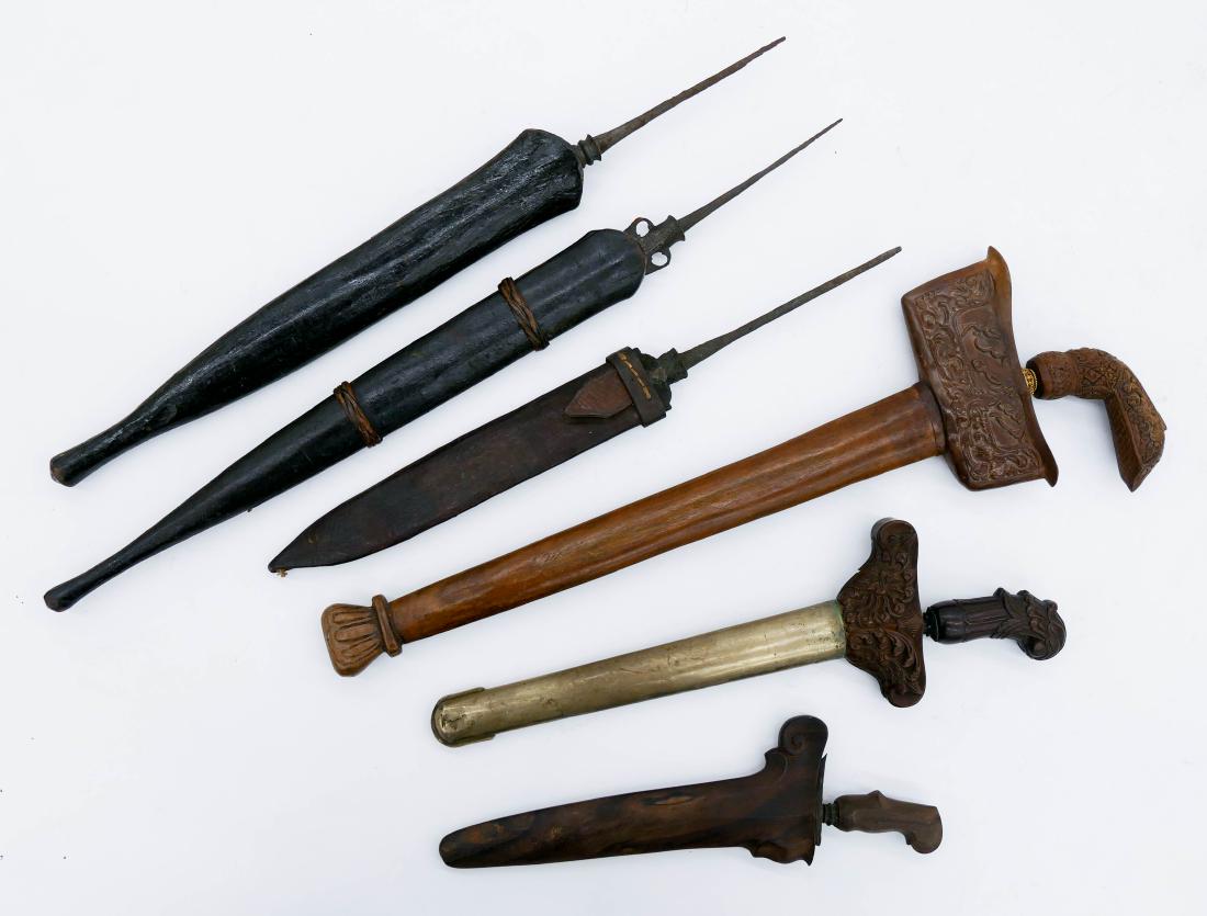 6pc Indonesian Small Kris Daggers & Blades 10.5'' to (1 of 3)