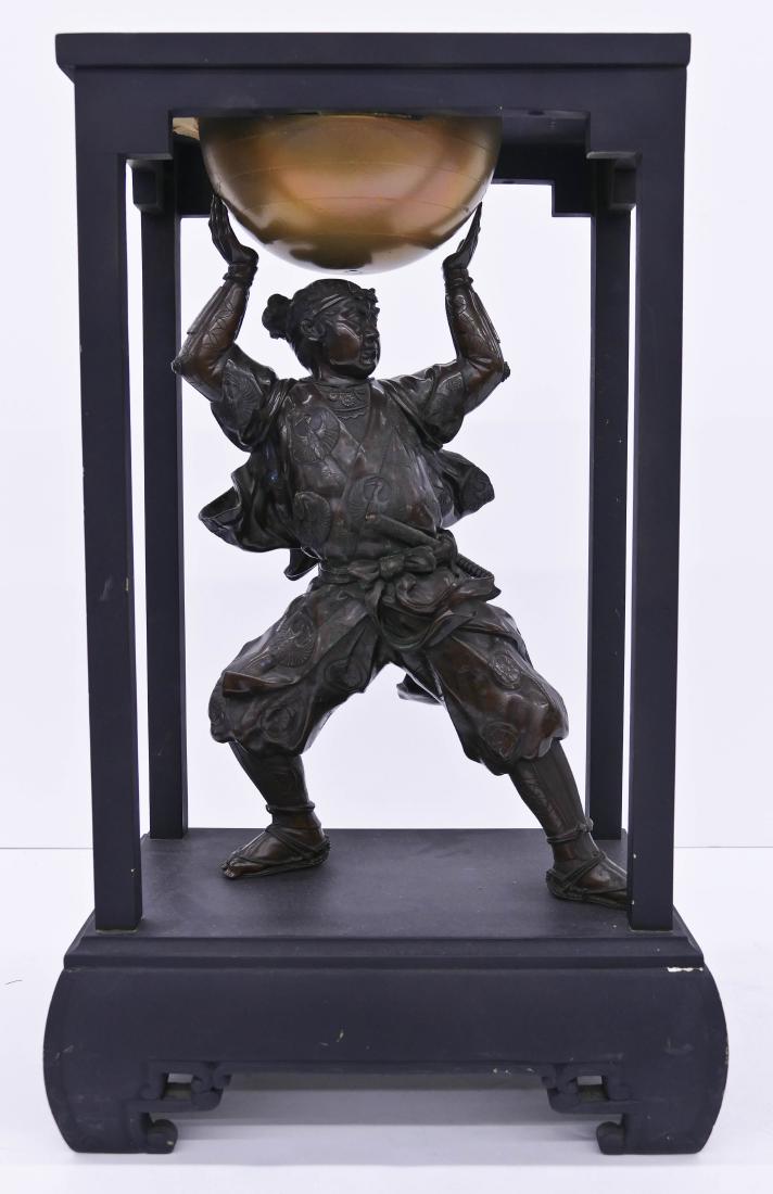 Japanese Bronze Samurai Warrior Sculpture in Stand (1 of 6)