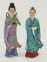Pair Chinese Large Republic Porcelain Figures 14''x5''