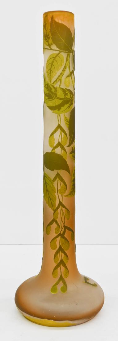 Large Galle Sycamore Cameo Glass Vase 23.25''x7.5''. (1 of 5)