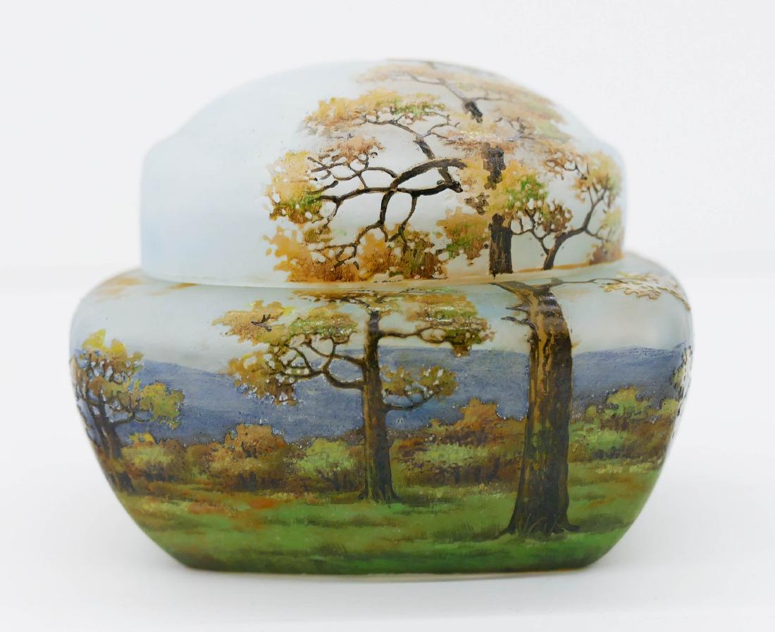 Daum Nancy Enameled Landscape Covered Glass Box (1 of 4)