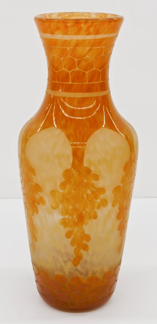 Large Charles Schneider ''Dattiers'' Cameo Glass Vase (1 of 3)
