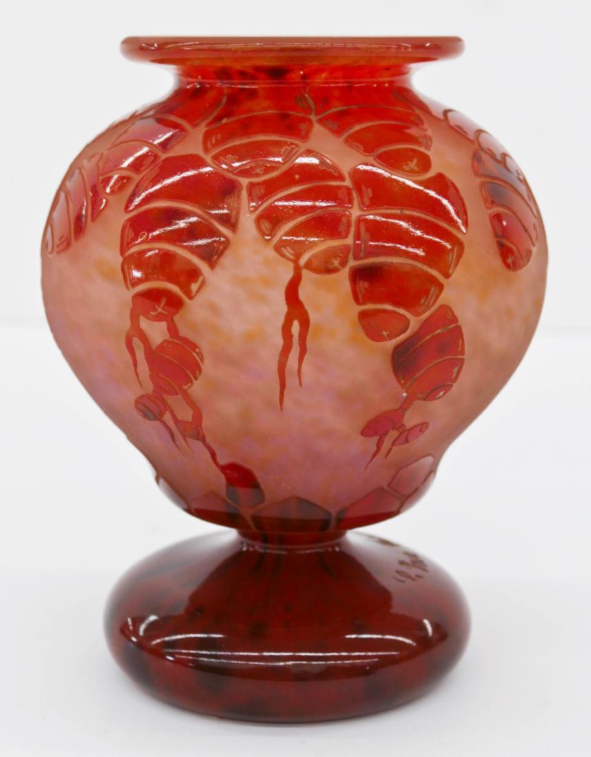 Charles Schneider ''Cedres'' Cameo Glass Vase (1 of 3)