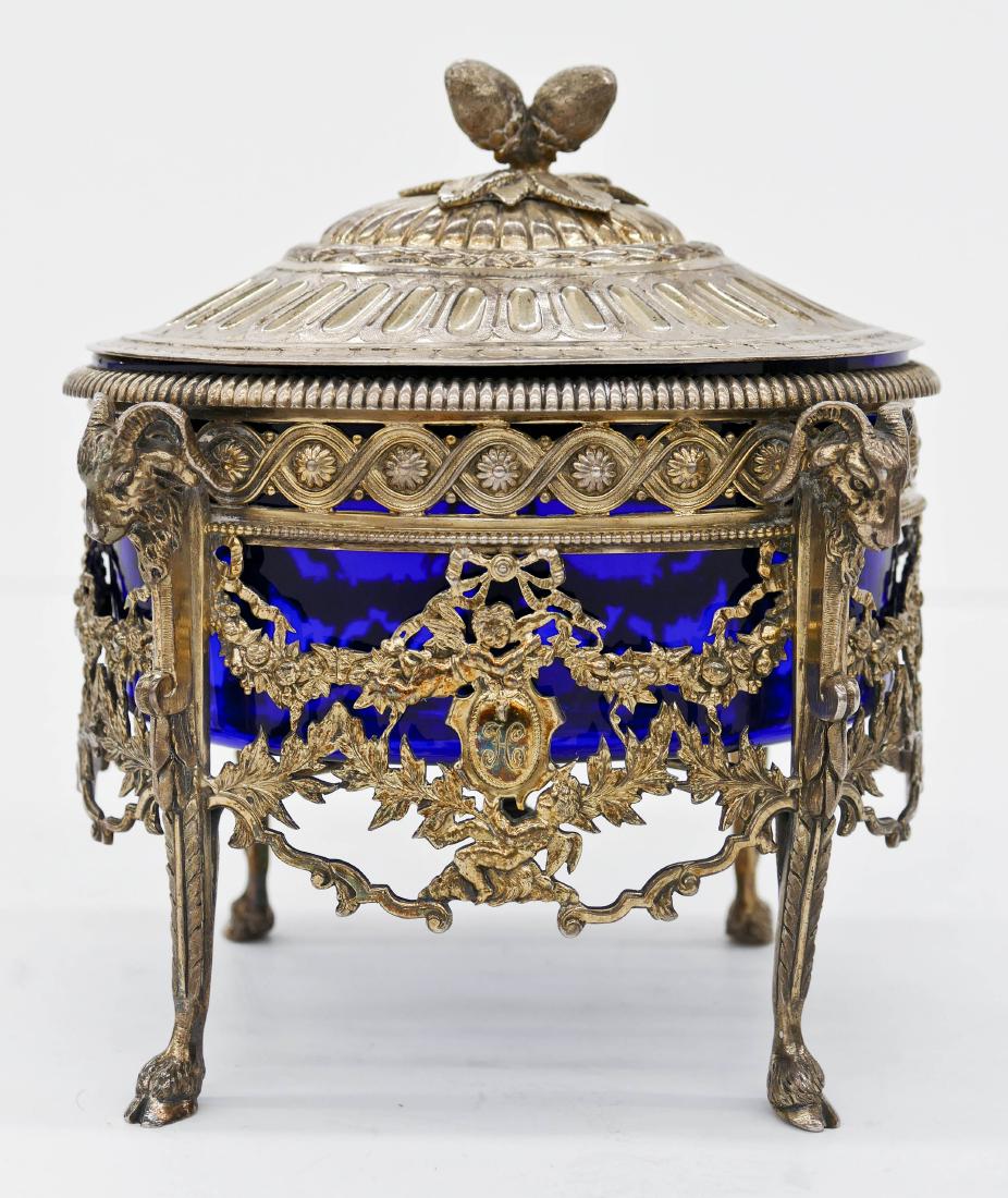 Victorian English Silver Ram's Head Cobalt Lined Table (1 of 2)