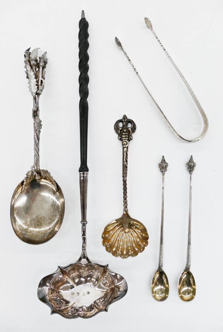 6pc Ornate Georgian English Silver Table Wares. (1 of 2)