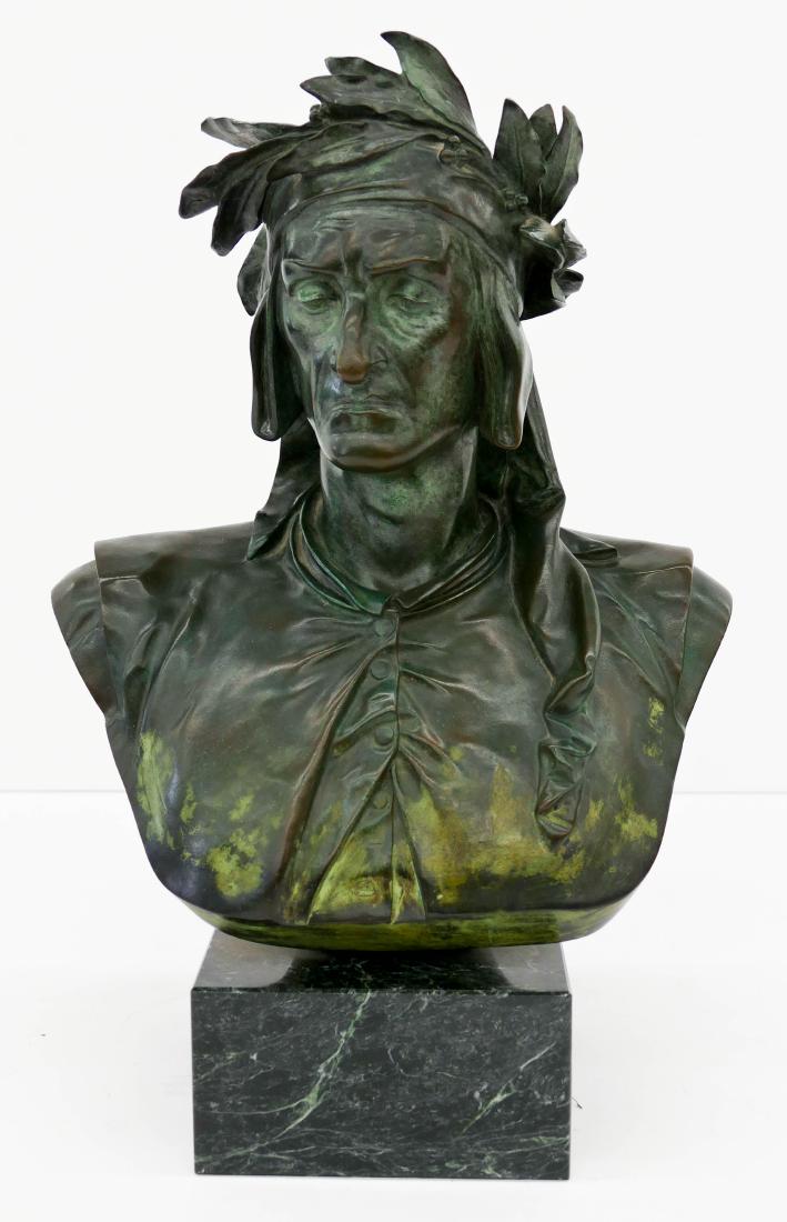 Auguste Joseph Carrier (1800-1875 French) Bust of Dante (1 of 2)