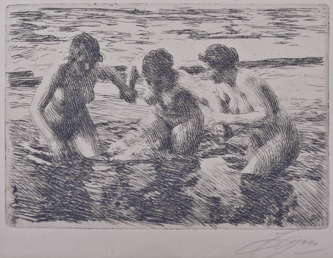 Anders Zorn (1860-1920 Swedish) ''Against the Current'' (1 of 3)