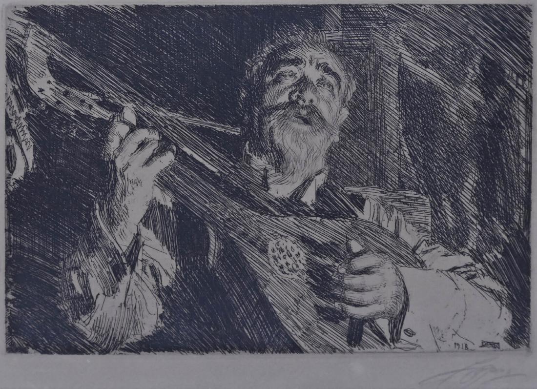 Anders Zorn (1860-1920 Swedish) ''Vicke'' 1918 Etching (1 of 3)