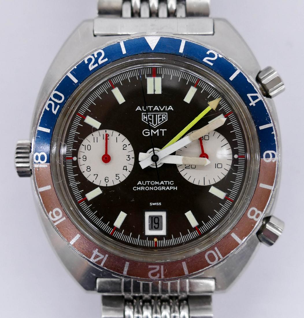 Vintage Heuer Autavia GMT Chronograph Wrist Watch. (1 of 5)