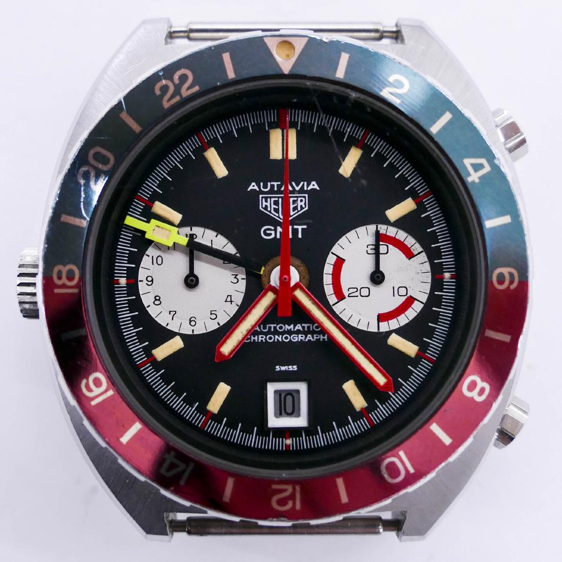 Vintage Heuer Autavia GMT Chronograph Wrist Watch. (1 of 3)