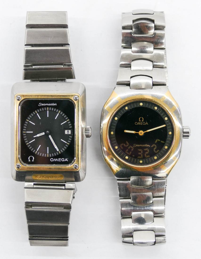2pc Omega Seamaster Quartz Wrist Watches. Includes a (1 of 3)
