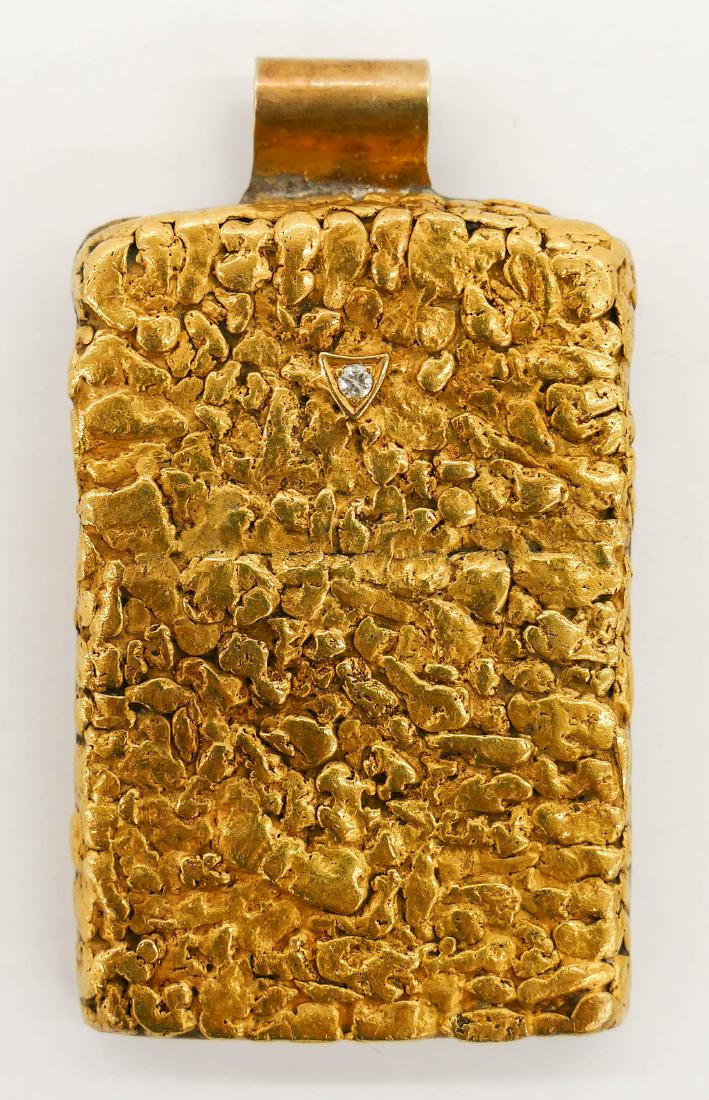 Alaskan Gold Nugget & Diamond Pendant 2.75''x1.5''. In (1 of 3)