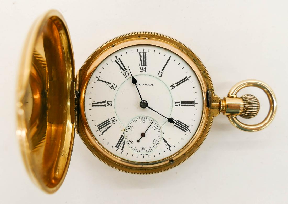 18k Waltham Model 1892 Gold Pocket Watch Size 18s.