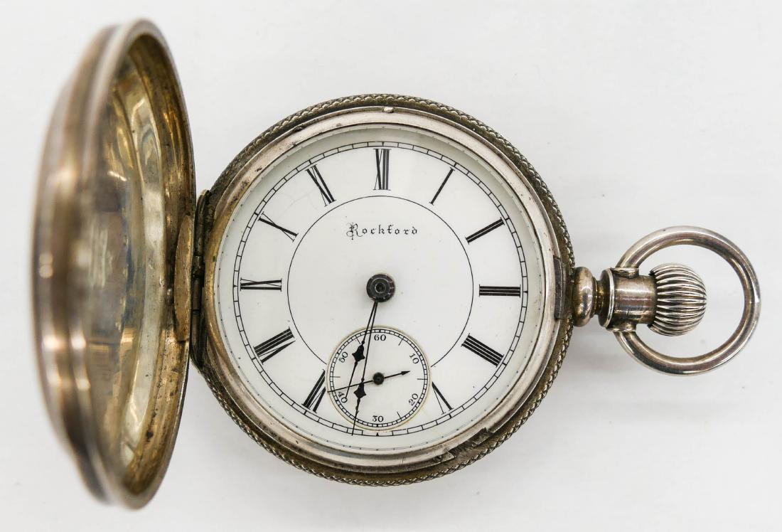Antique Rockford Model 8 Coin Silver Pocket Watch Size