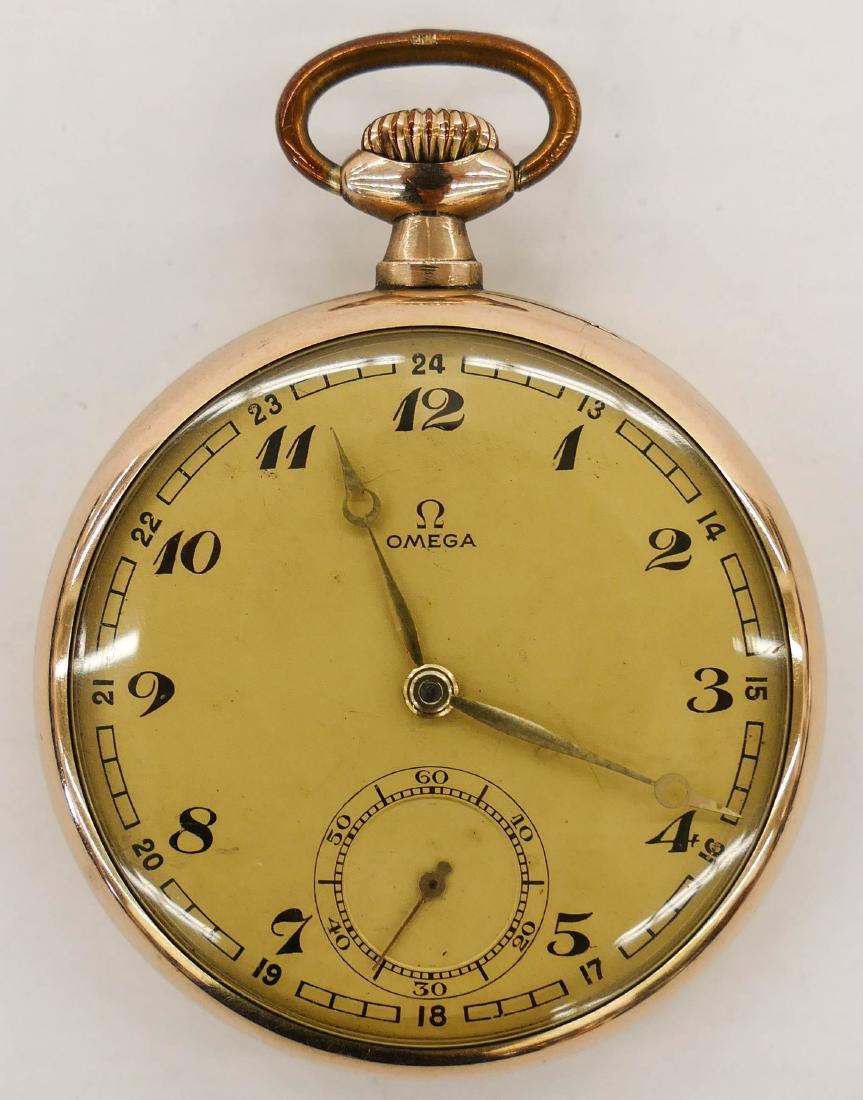 Omega 15 Jewel Gold Filled Pocket Watch. Serial number (1 of 3)